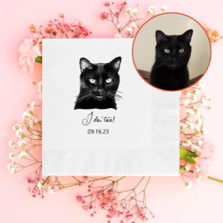 Servilleta De Papel Gato negro personalizado que hago también