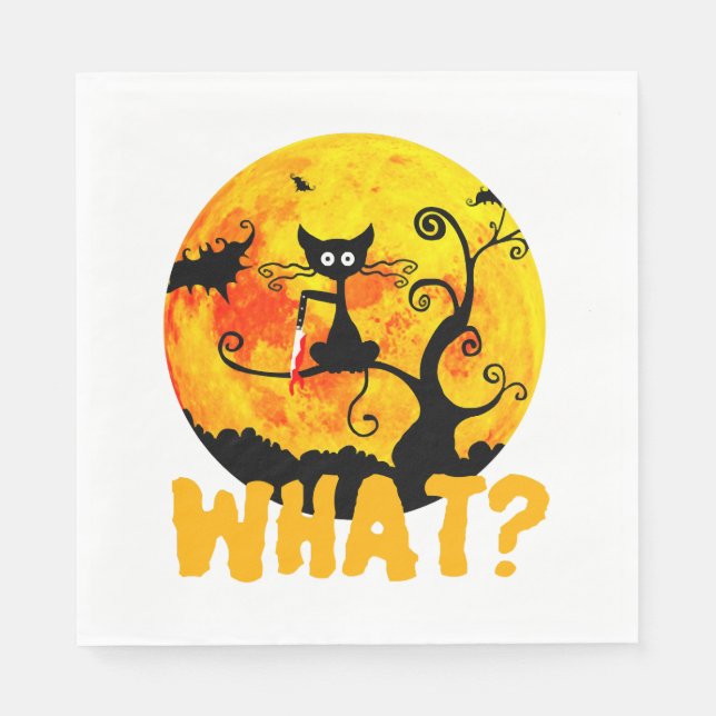 Servilleta De Papel Gato Negro Qué Gato Negro - (Anverso)