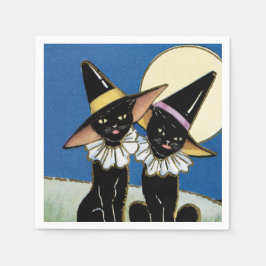 Servilleta De Papel Gato negro vintage Noches de papel de la fiesta de