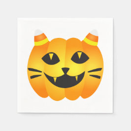 Servilleta De Papel Gato-o'-Lantern de Halloween