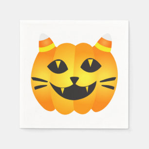 Servilleta De Papel Gato-o'-Lantern de Halloween