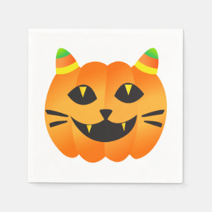 Servilleta De Papel Gato-o'-Lantern de Halloween