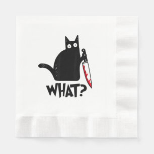 Servilleta De Papel Gato Qué_ Gracioso Gato Negro