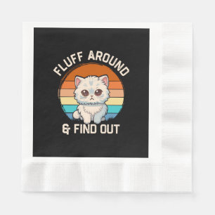 Servilleta De Papel Gato Retro Divertido Fluff Around and Find Out