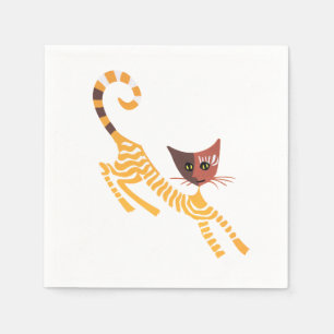 Servilleta De Papel Gato rojo gracioso