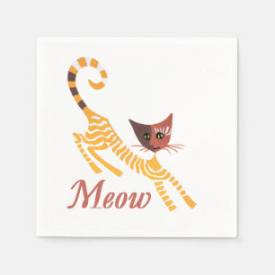 Servilleta De Papel Gato rojo gracioso