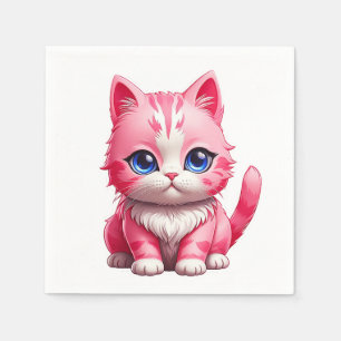 Servilleta De Papel Gato rosa