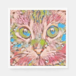Servilleta De Papel Gato Rosa Bonito