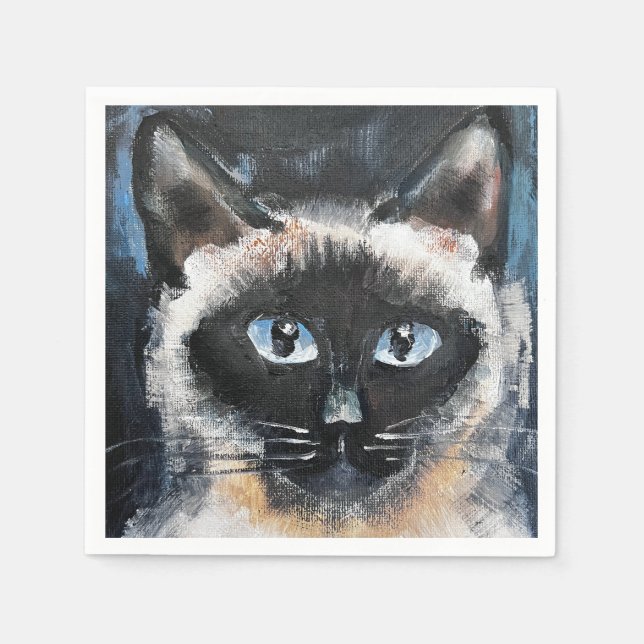Servilleta De Papel gato siamés (Anverso)