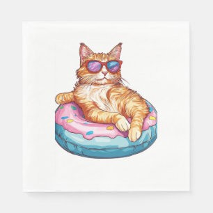 Servilleta De Papel Gato tranquilo vibraciones de verano � Gato divert