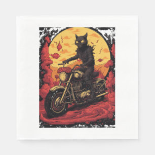 Servilleta De Papel Gato Y Bicicleta Roja - Colin