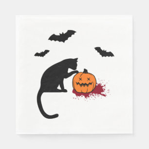 Servilleta De Papel Gato y calabaza
