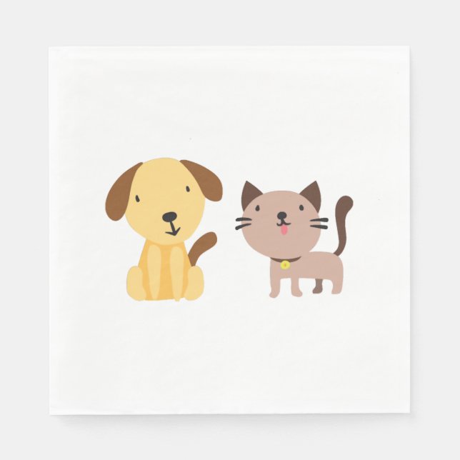Servilleta De Papel Gato y perro   (Anverso)