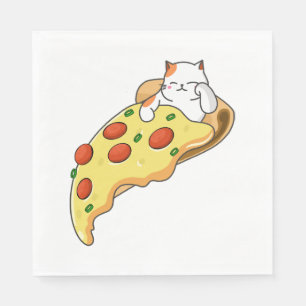 Servilleta De Papel Gato y pizza