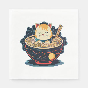 Servilleta De Papel Gato y ramen