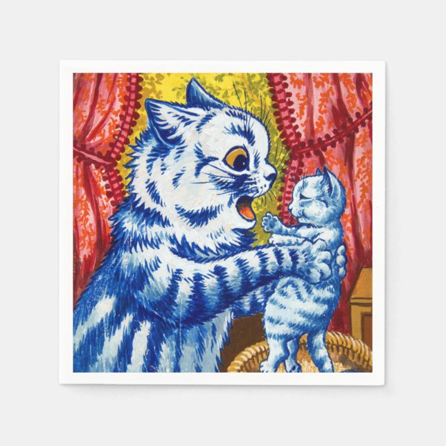 Servilleta De Papel Gato y sus gatitos (Anverso)