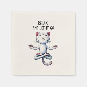 Servilleta De Papel Gato Yoga Pose - Relájate y déjalo ir