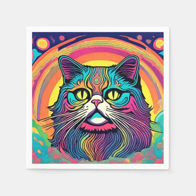 Servilleta De Papel Gato Zen moderno (Anverso)