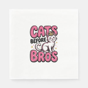 Servilleta De Papel Gatos Antes de Hermanos Camiseta Diseño Corona de