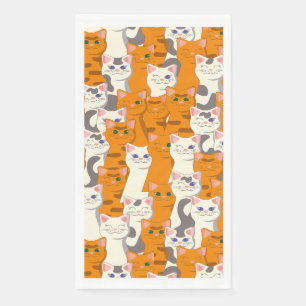 Servilleta De Papel Gatos blancos y jengibre patrón ojos verdes ojos a