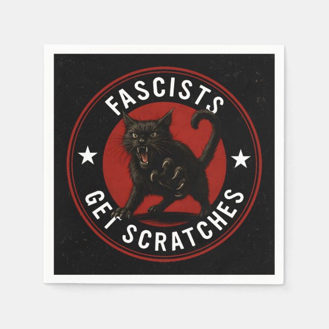 Servilleta De Papel Gatos contra el fascismo (Anverso)
