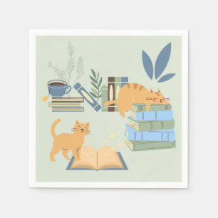 Servilleta De Papel Gatos de Biblioteca