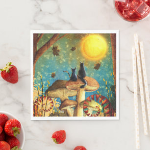 Servilleta De Papel Gatos de champiñón