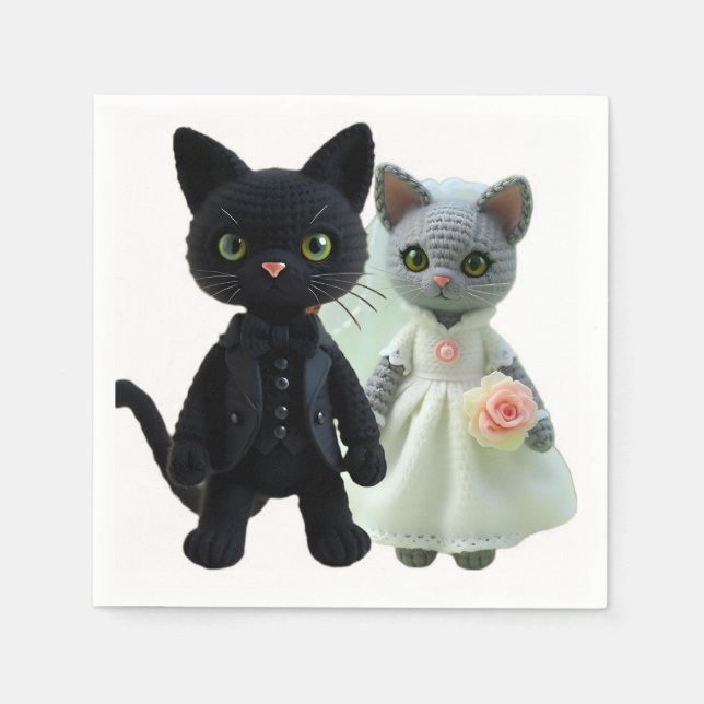 Servilleta De Papel Gatos de matrimonio (Anverso)