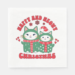 Servilleta De Papel Gatos de Navidades felices y débiles