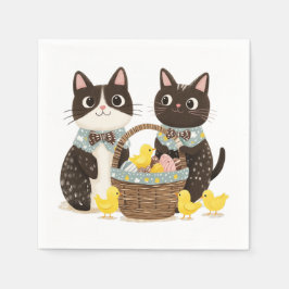Servilleta De Papel Gatos de Pascua Cesta de Pascua Bebés