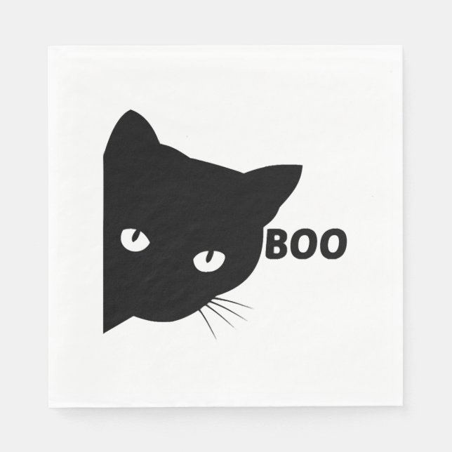 Servilleta De Papel Gatos de regalo de Halloween (Anverso)