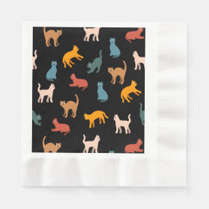 Servilleta De Papel Gatos en negro
