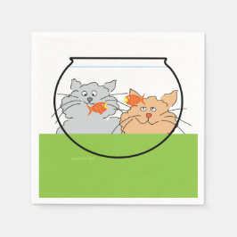 Servilleta De Papel Gatos en un Fishbowl