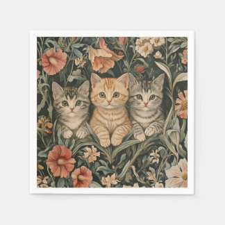 Servilleta De Papel Gatos en un Jardín de Vintage al estilo William Mo