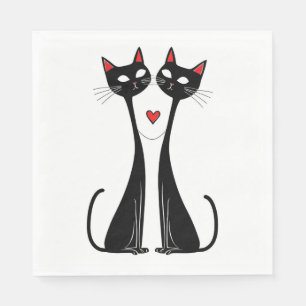 Servilleta De Papel Gatos enamorados