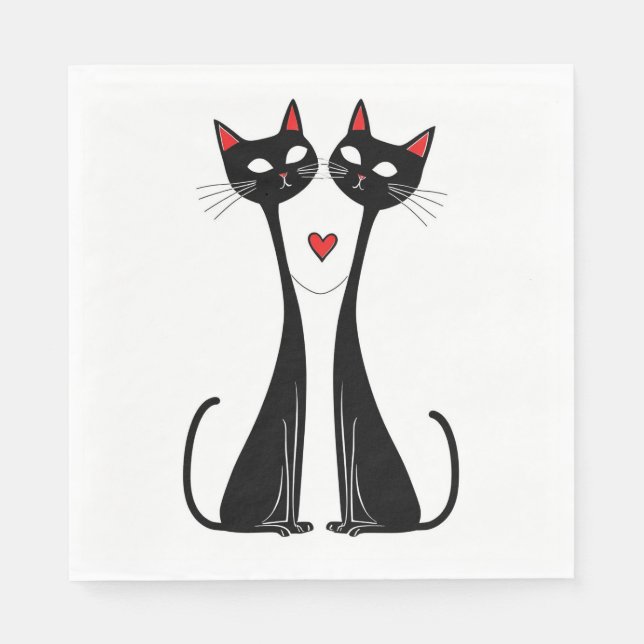 Servilleta De Papel Gatos enamorados (Anverso)