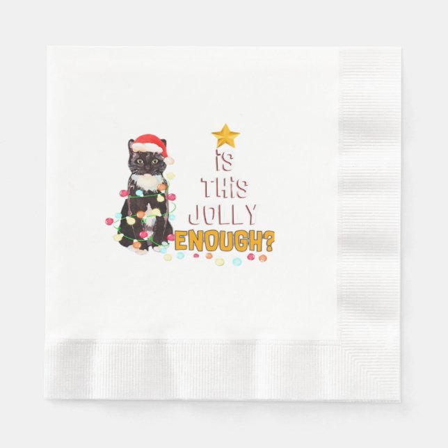 Servilleta De Papel Gatos Feliz Navidad  (Anverso)