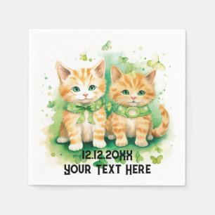 Servilleta De Papel Gatos gemelos texto personalizado