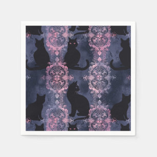 Servilleta De Papel Gatos góticos negros patten