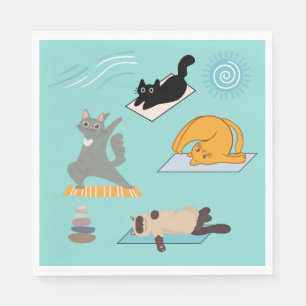 Servilleta De Papel Gatos Graciosos De Yoga