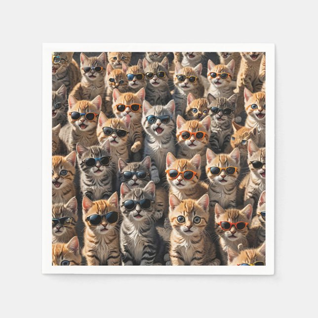 Servilleta De Papel Gatos Guay con gafas de sol (Anverso)
