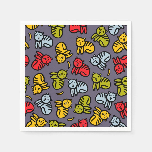 Servilleta De Papel Gatos más bananas (Anverso)