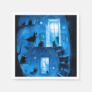 Servilleta De Papel Gatos negros góticos caprichosos de Halloween espe