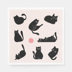 Servilleta De Papel Gatos negros tontos