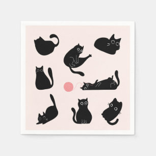 Servilleta De Papel Gatos negros tontos