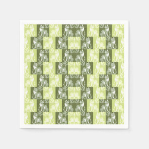 Servilleta De Papel Gatos verde