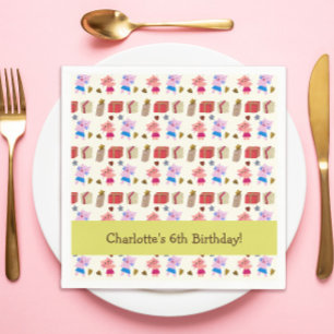 Servilleta De Papel Gatos y presentes   Aniversario de los niños amari