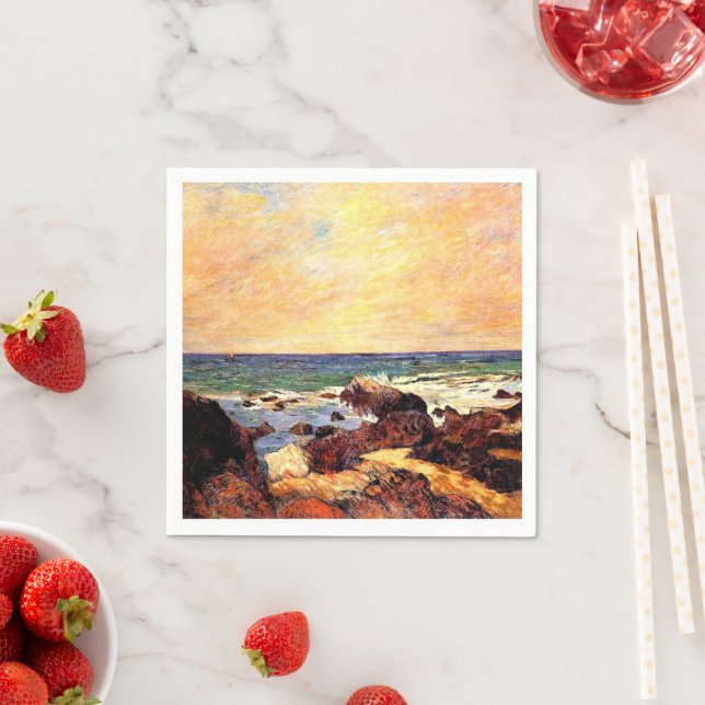 Servilleta De Papel Gauguin - Rocas y mar, 1886, pintura (In situ)