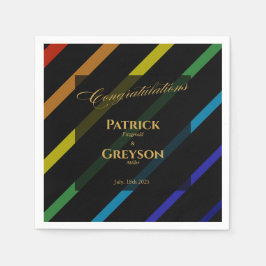 Servilleta De Papel Gay Men Wedding Elegant Rainbow Cocktail