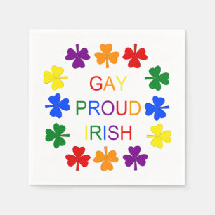 Servilleta De Papel Gay Proud Irlandés LGBT Rainbow Shamrock